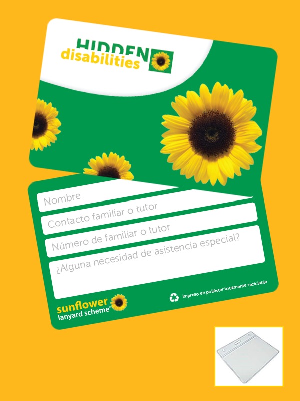 Espanhol Cordão de Girassol Oficial e Cartão