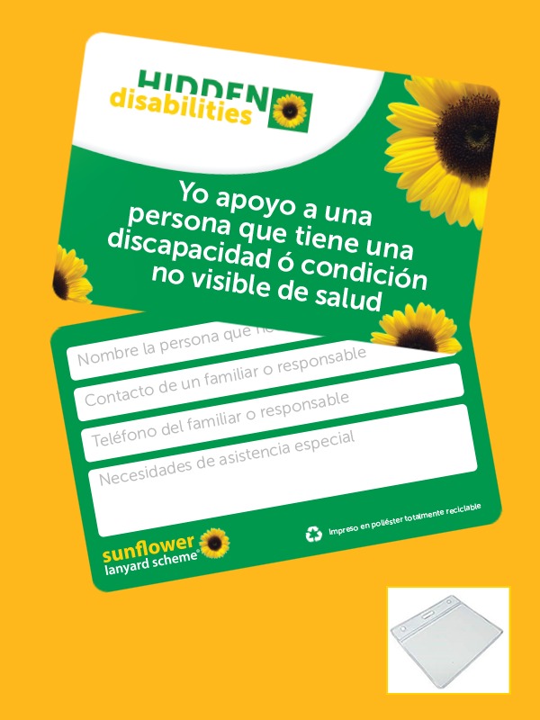 Espanhol Cartão de Cuidador com Cordão e Capa