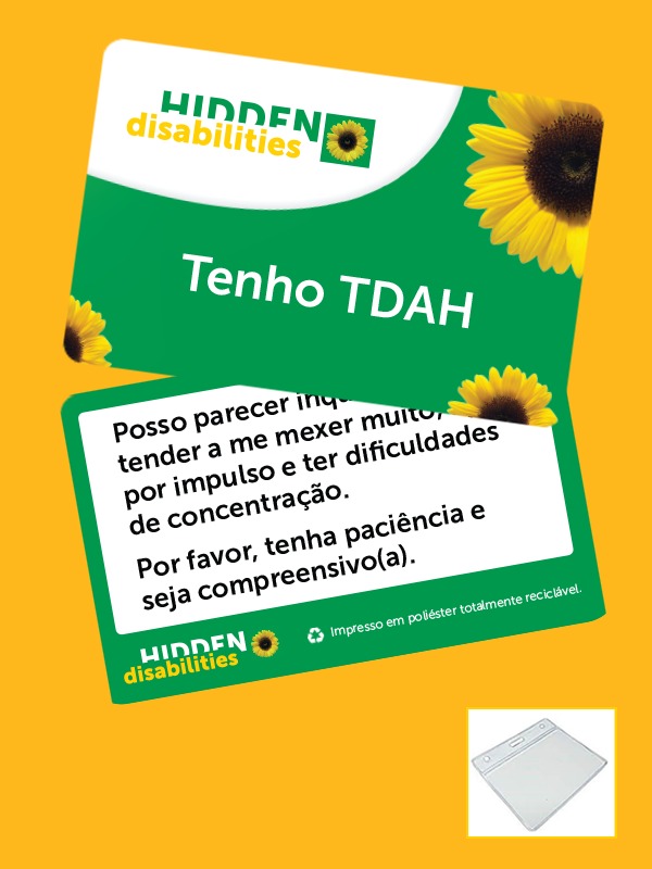 Cartão de Identificação de TDAH e Corda com Capa