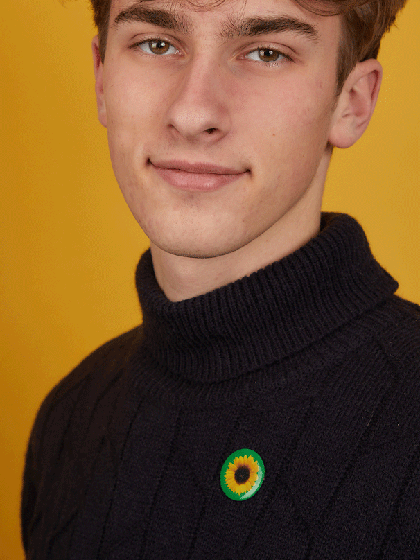 Sunflower Pin Badge (Green)