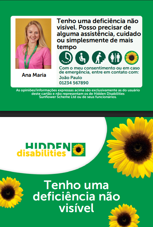 *Cartão de Deficiência Não Visível – Personalizado