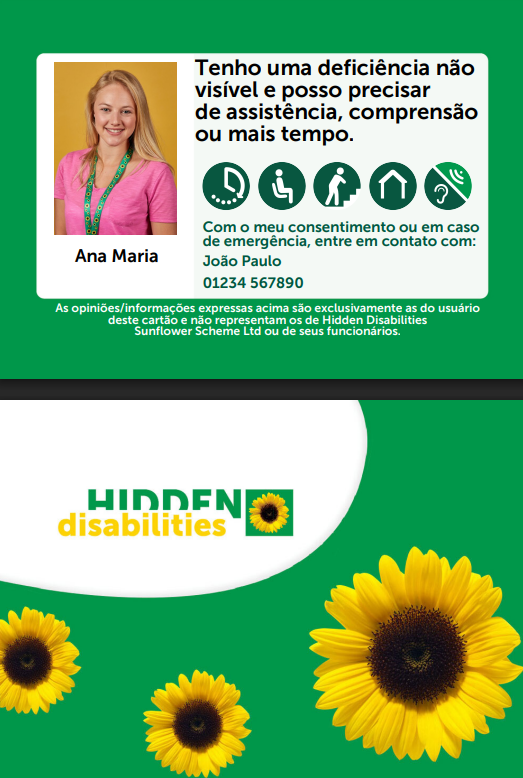 *Cartão de Identificação Girassol Personalizado