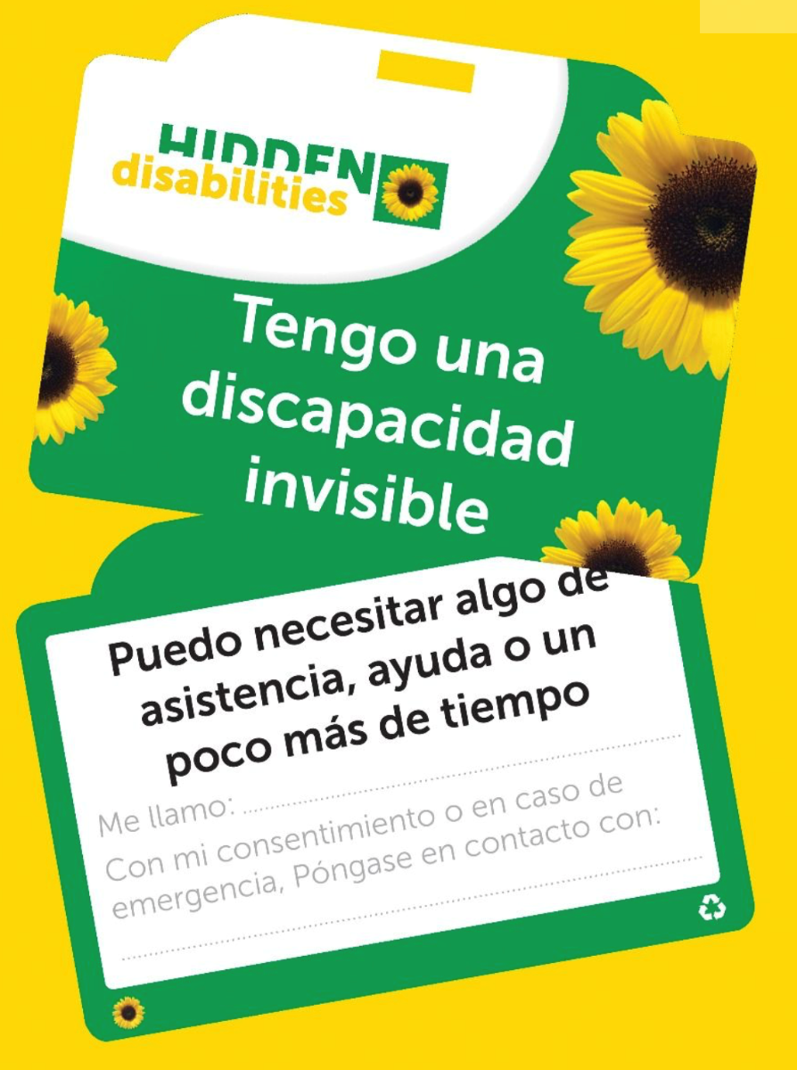 Sunflower Lanyard, ID Card in Spanish with Cover 