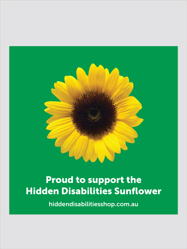 Hidden Disabilities Sunflower Front of Store Sticker