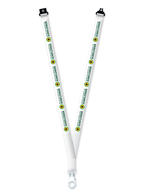 Sunflower Supporter lanyard - personalised (250 min)