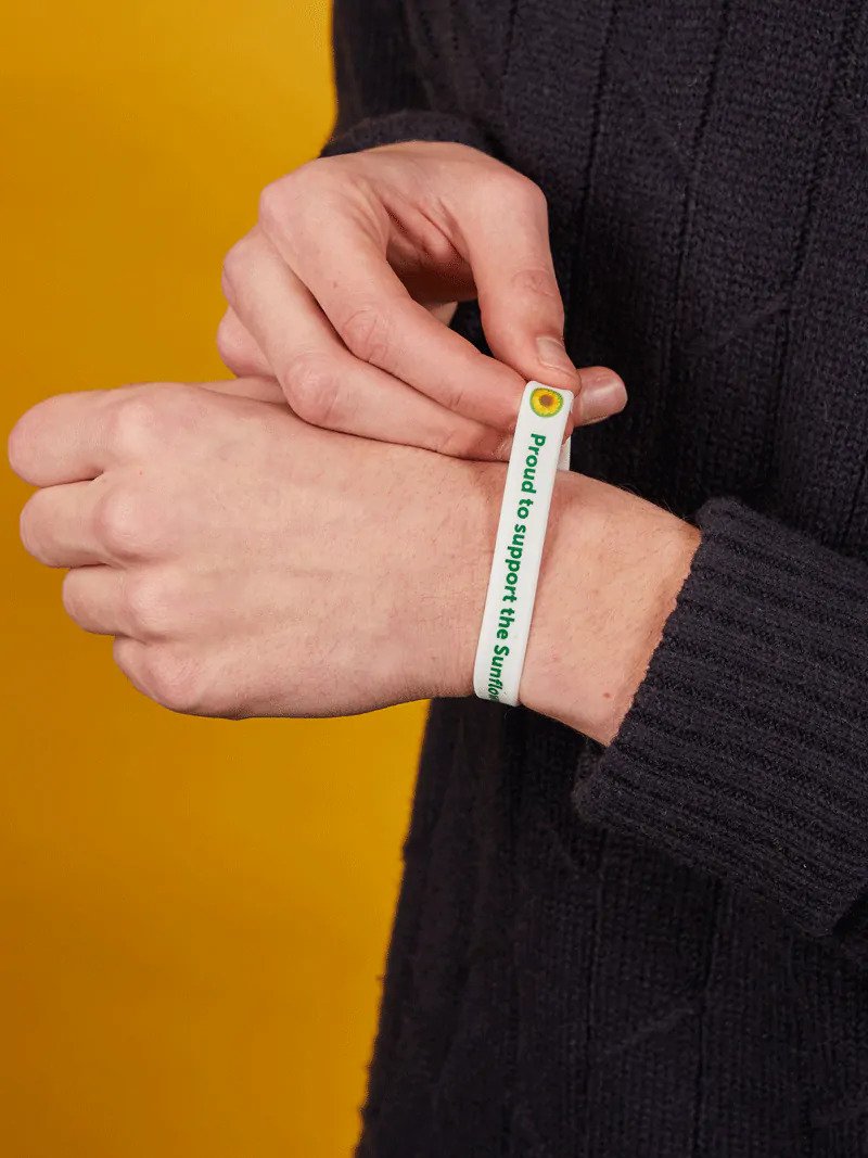 Sunflower Supporter Wristband (White)