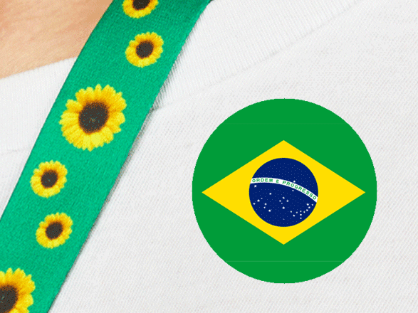 Sunflower lanyard and Brazil flag
