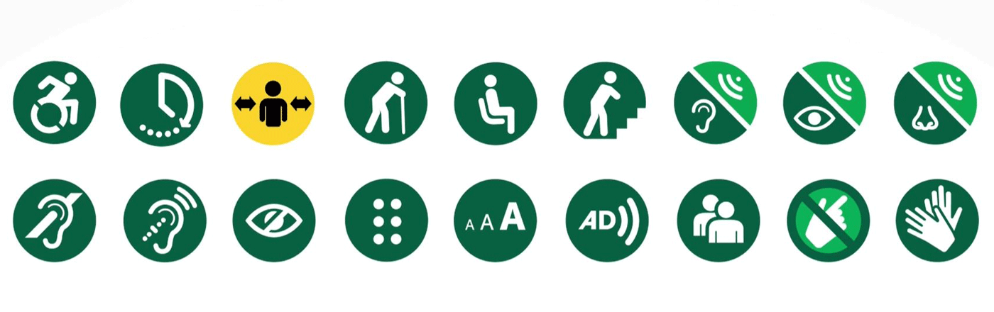Image of Sunflower icons in greeen