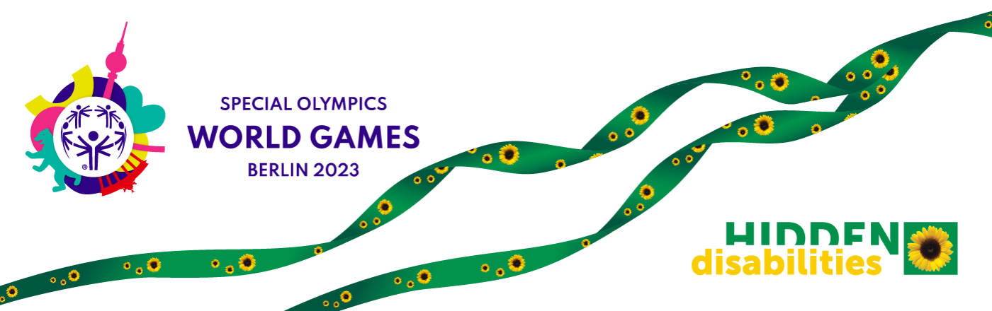 Special Olympics Berlin logo with green Sunflower ribbon and HD SUnflower logo