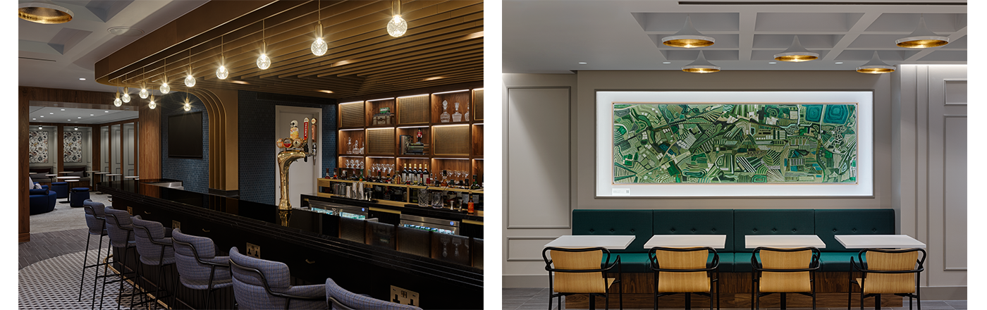 two photos of the London Heathrow lounge