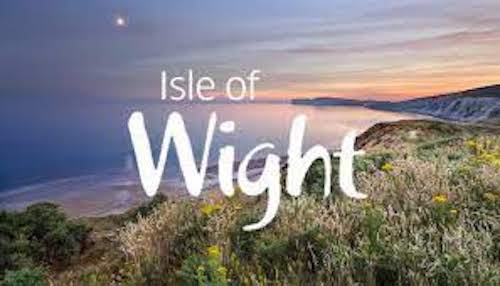 An image of a beach on the Isle of Wight. Over layed copy reads: Isle of Wight