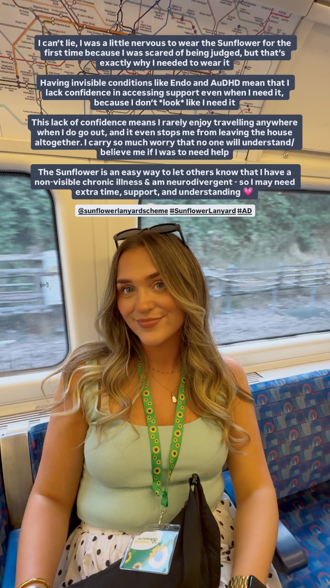 Ami sharing her experience of wearing the Hidden Disabilities Sunflower
